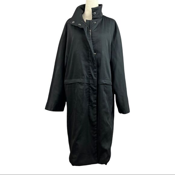 Vintage 90s Calvin Klein Quilted Rain Slicker Jacket Insulated Small - Picture 4 of 16